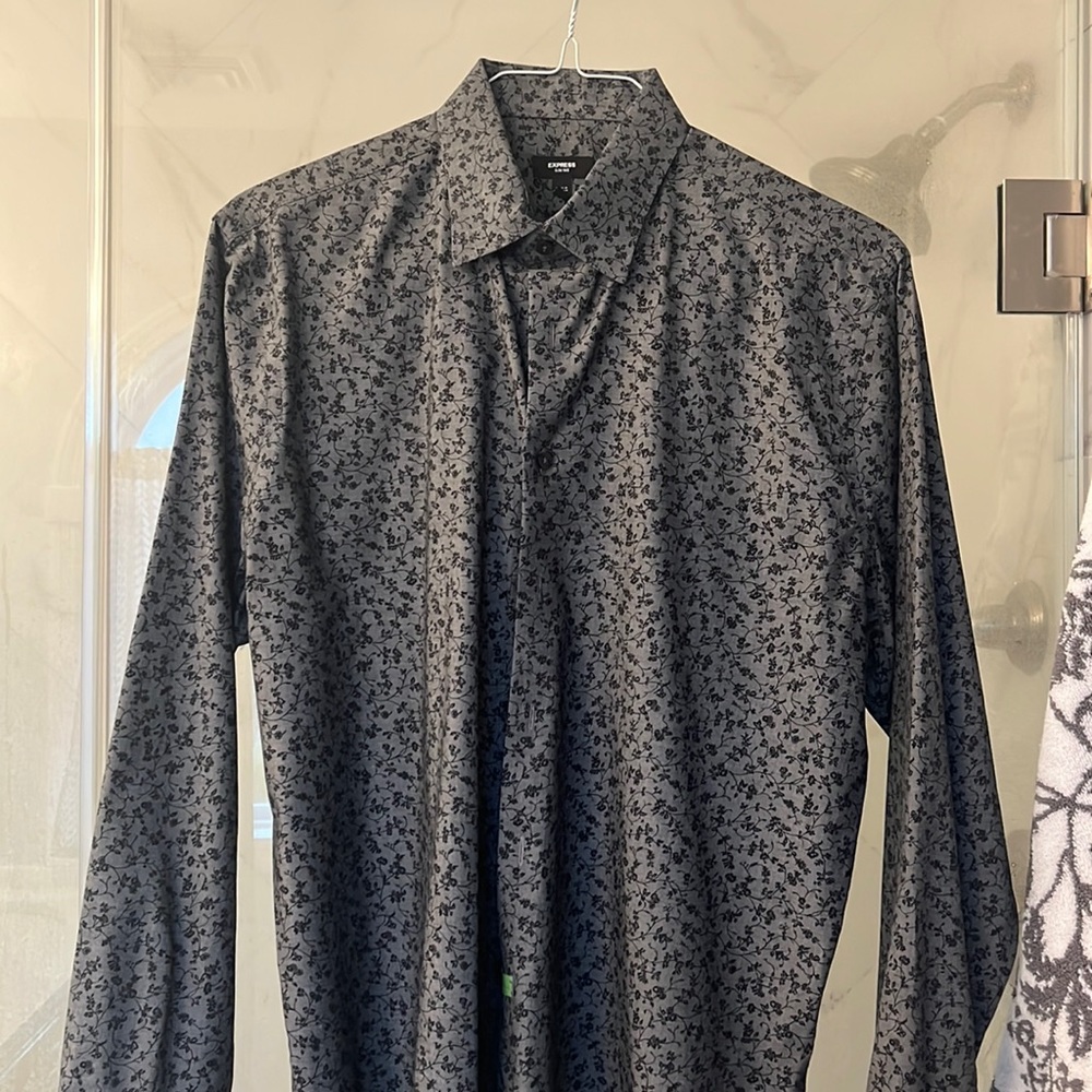 Express mens floral slim fit shirt